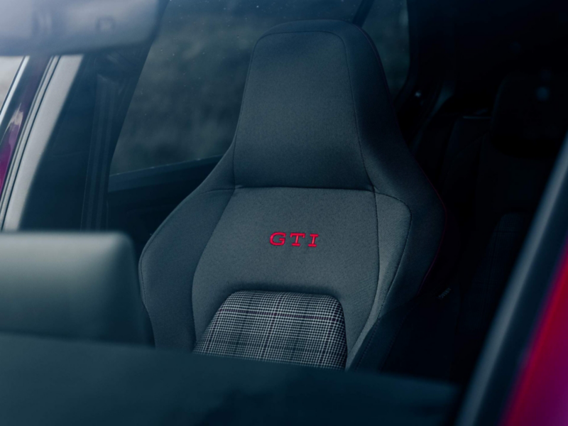 Interior view of the front seats of a Golf GTI