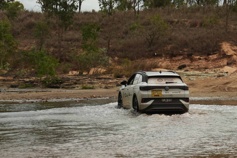 ID.4 driving through creek