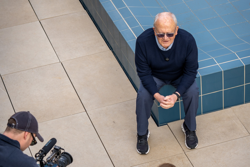 Jackie inspecting candles