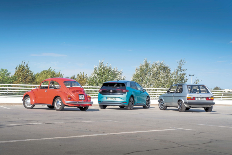 VW Garbus 1302S vs VW Golf I vs ID3