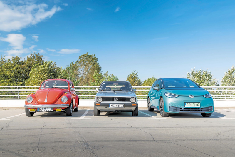 VW Garbus 1302S vs VW Golf I vs ID3