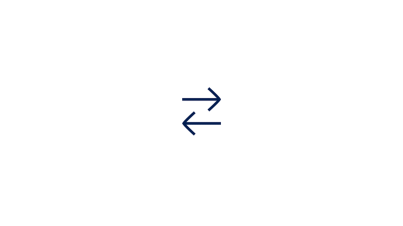 Two arrows facing opposite direction illustration