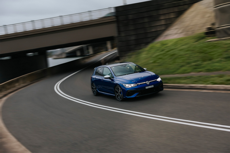 Volkswagen Golf R passing through the highway