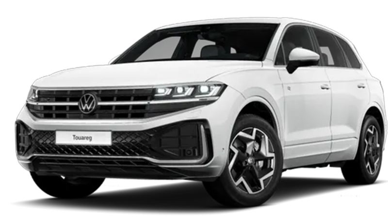 The VW Touareg in communication colour brown 3D render three-quarter view