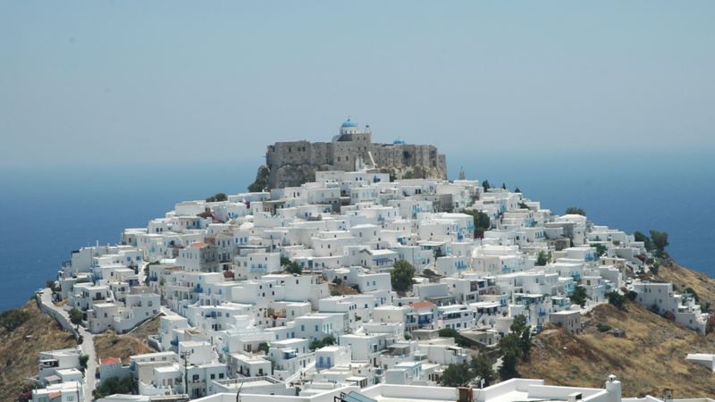 Die griechische Insel Astypalea von unten.