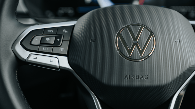 Steering wheel close up