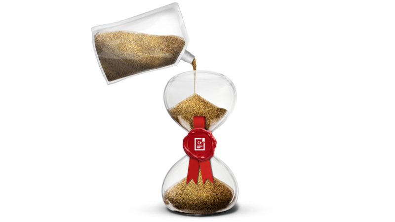 Grafisk illustration af timeglas