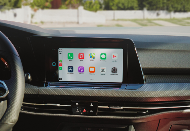 Vue détaillée de App-Connect sur le système d'infodivertissement d'une Golf GTE