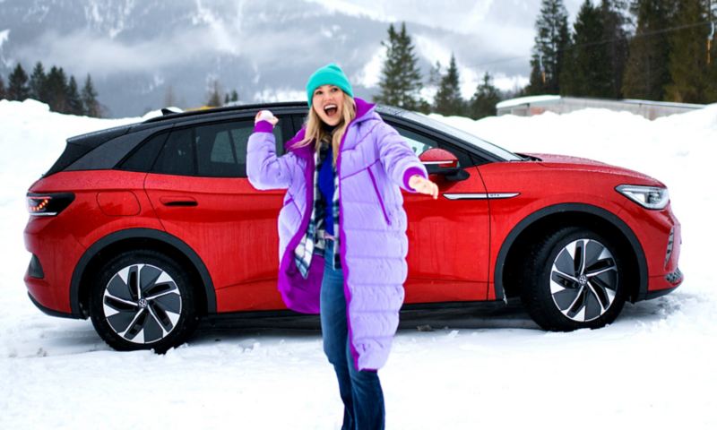Con VW ID.4 GTX e la pompa di calore opzionale, nulla ostacola una vacanza invernale.