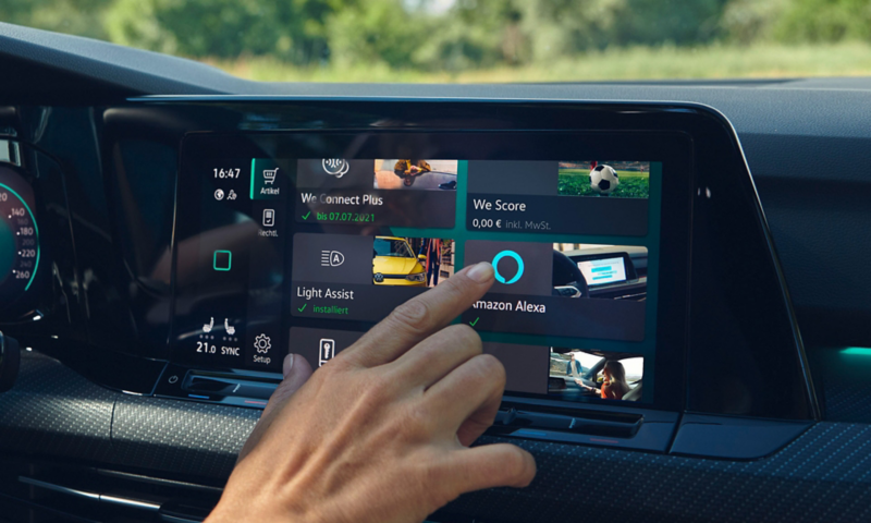Applications pour voiture sur le système d'infodivertissement d'une Golf