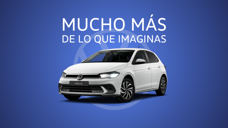 Volkswagen id.3 rojo sobre fondo azul. Mensaje: Mucho más de lo que imaginas