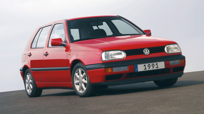 Golf III 1991 rossa tre quarti frontale