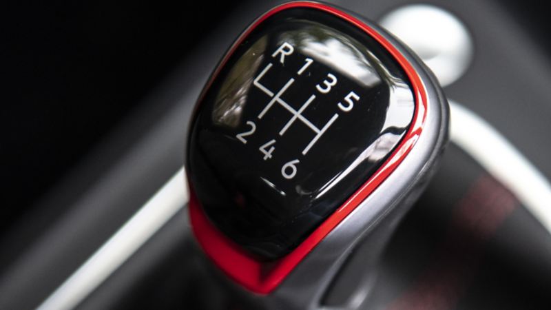 A close up of the manual transmission on the Golf GTI