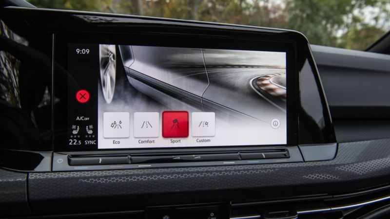 A view of the touchsreen display on the 2024 Golf GTI