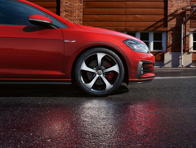 Red Golf GTI wheel