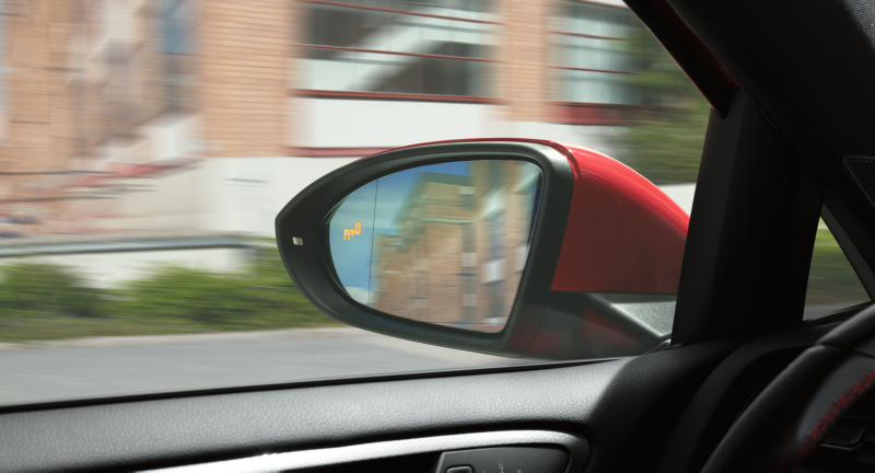The Golf GTI side-mirror blind-spot detection