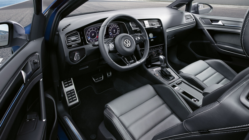 The interior of the Volkswagen Golf R.