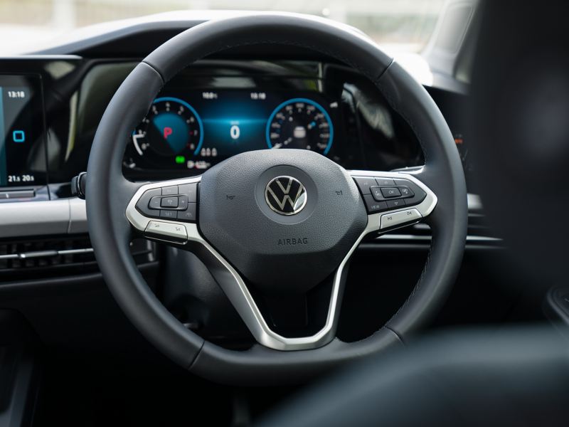 Steering wheel and digital cockpit pro inside Volkswagen