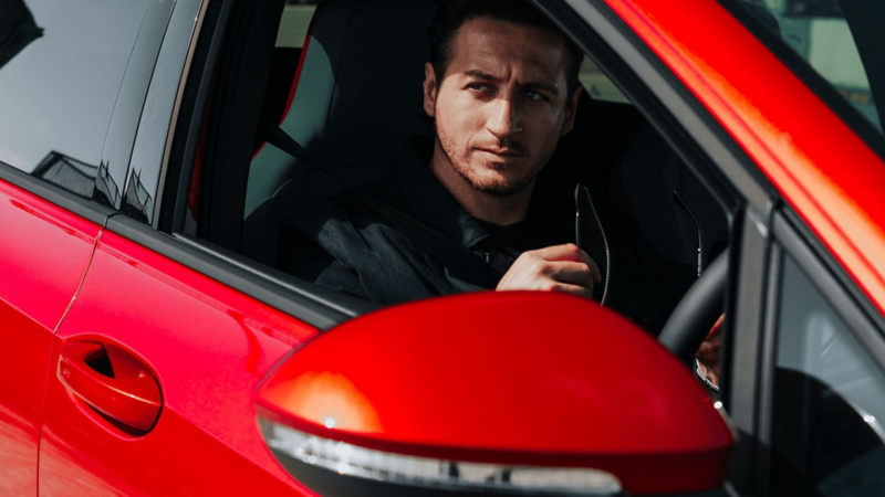 Close up of man inside GTI