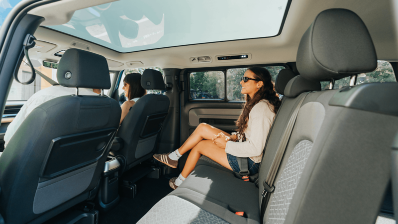 Image of inside of ID Buzz with person sat