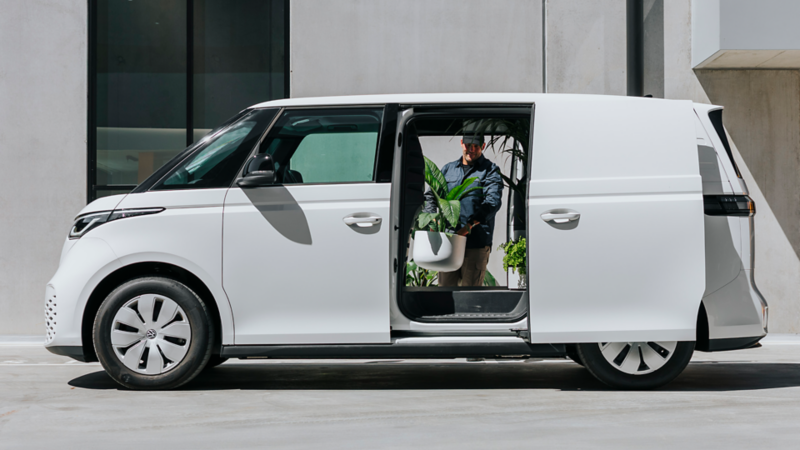 Sliding door on white ID.Buzz Cargo