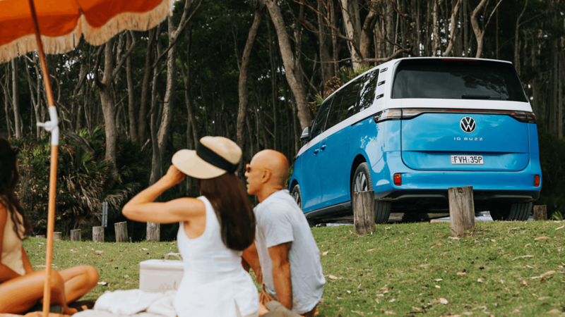 ID. Buzz parked in the background