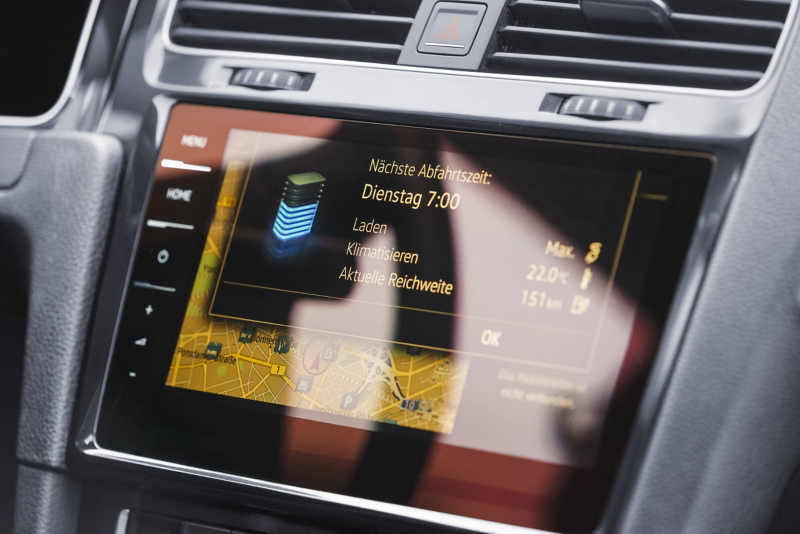 Display in the Volkswagen e-Golf