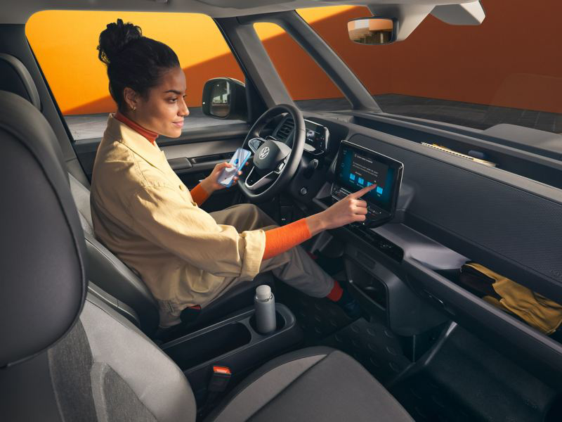 Interior de un Volkswagen ID. Buzz Cargo