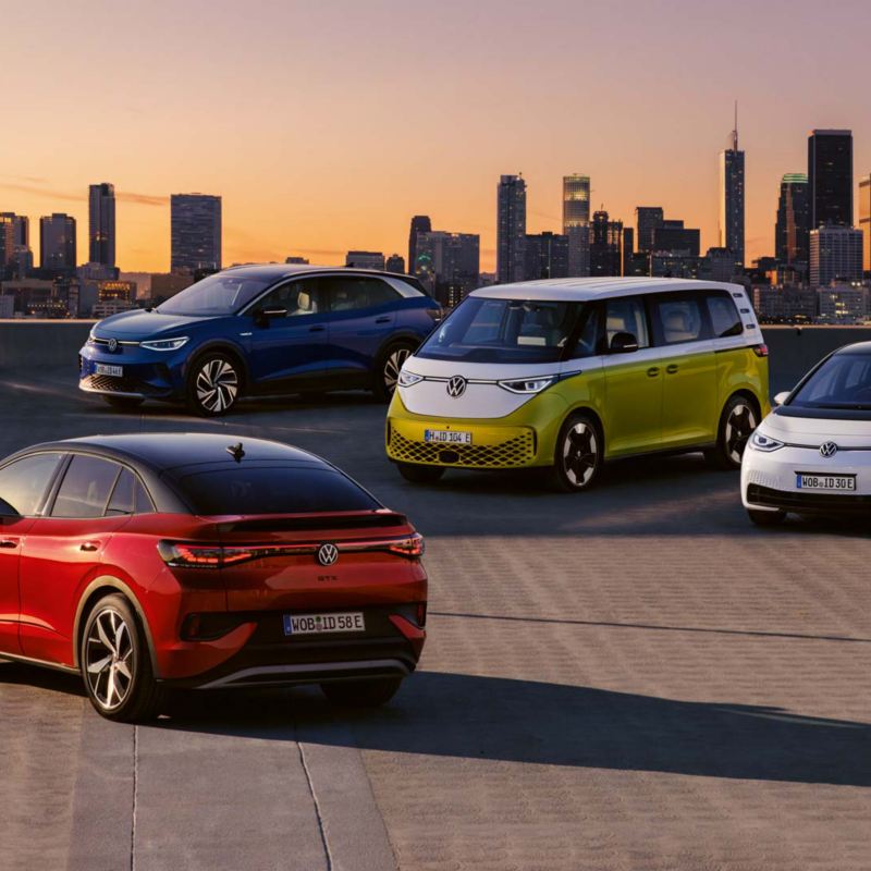 Plusieurs modèles ID. de Volkswagen sont réunis sur un même toit