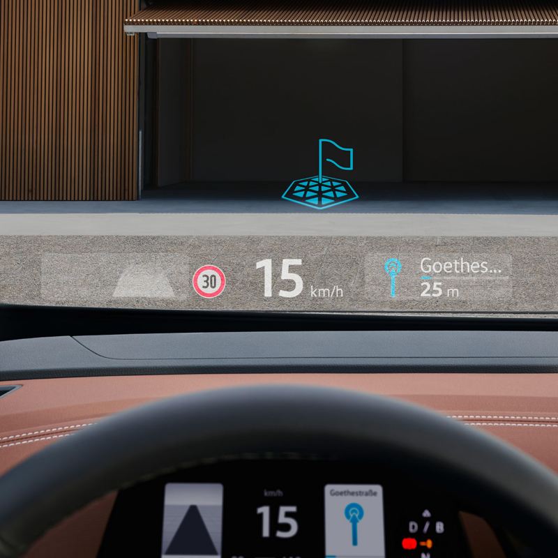 Das Augmented-Reality-Head-up-Display im VW ID.5 vereint Hightech mit Realität.