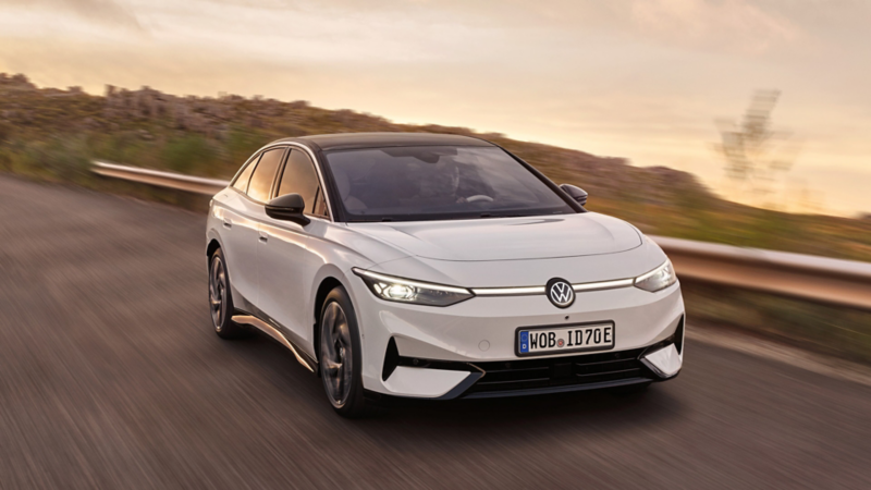 Frontal de berlina eléctrica de Volkswagen ID.7