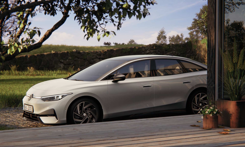 Lado izquierdo de la berlina ID.7 Volkswagen Canarias eléctrico