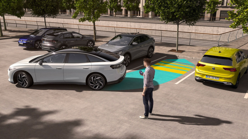 Illustration graphique du 'Park Assist Pro'.