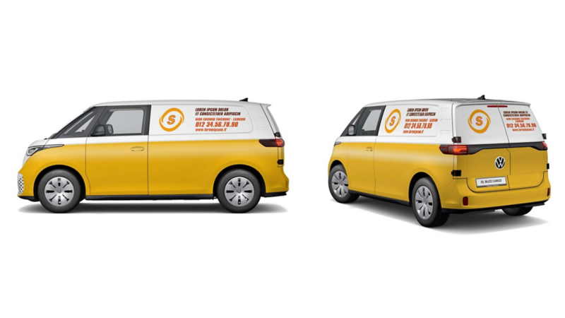 Esempio personalizzazione in gialoo di VW ID. Buzz Cargo.