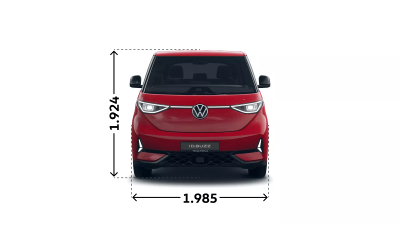 VW ID. Buzz GTX z długim rozstawem osi, widok z przodu.