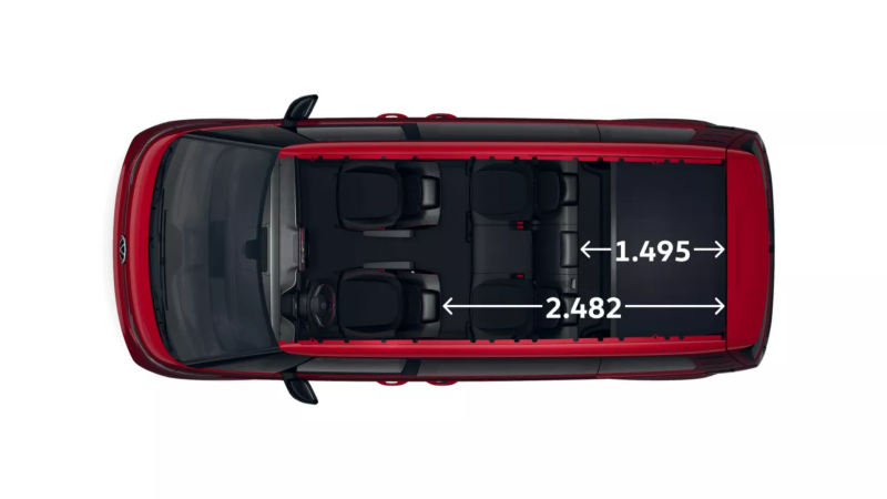 VW ID. Buzz GTX z długim rozstawem osi, widok z góry.