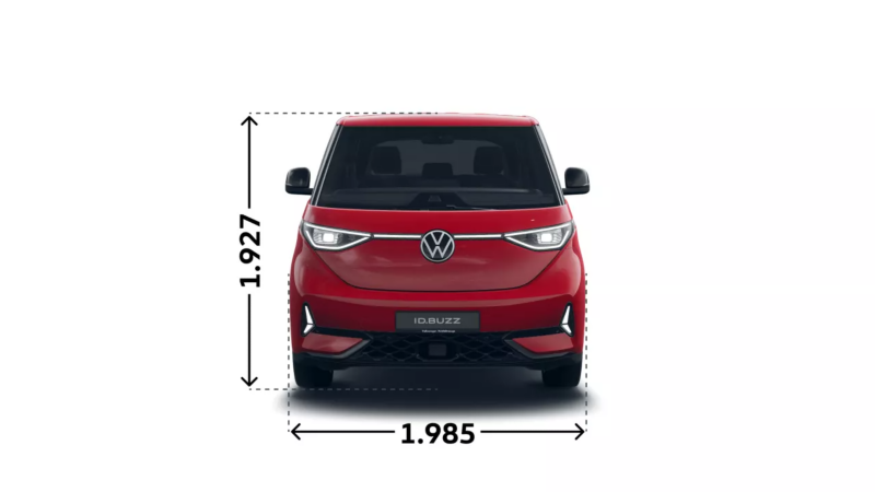 VW ID. Buzz GTX z krótkim rozstawem osi, widok z przodu.