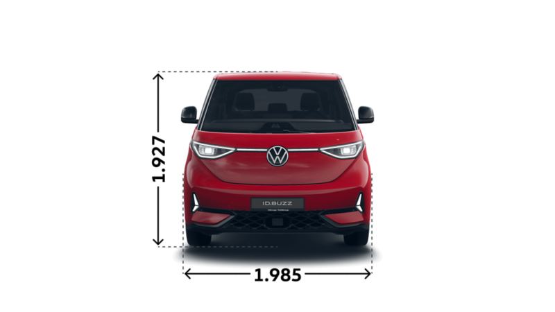 Der VW ID. Buzz GTX 4Motion mit kurzem Radstand von vorne.