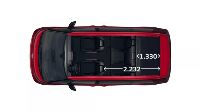 VW ID. Buzz GTX z krótkim rozstawem osi, widok z góry.