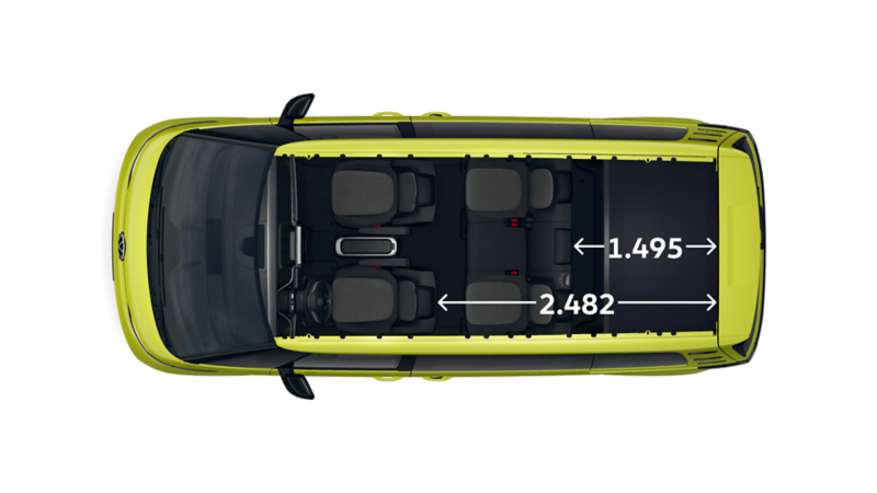 Der VW ID. Buzz GOAL mit langem Radstand von oben.