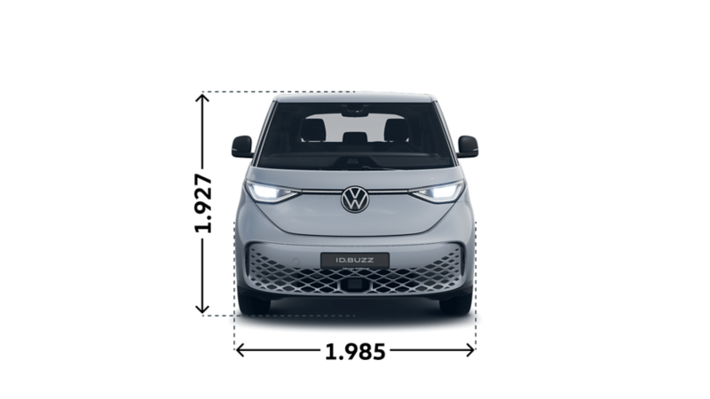 Der VW ID. Buzz Pure von vorne.