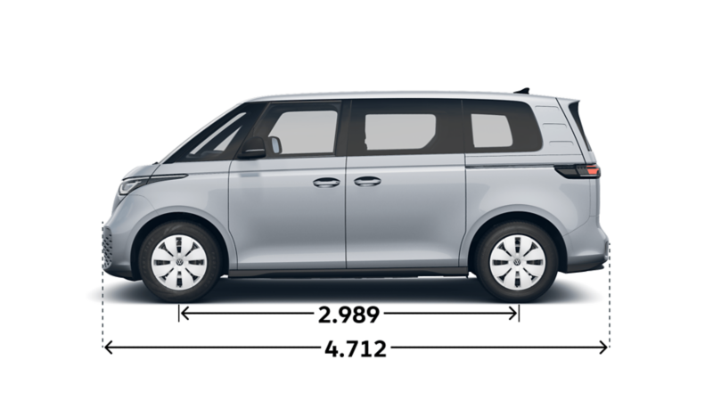 Der VW ID. Buzz Pure von der Seite.