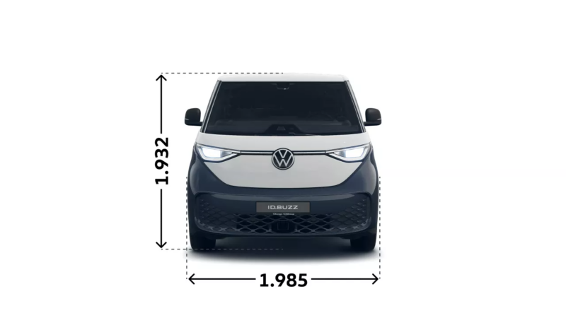 VW ID. Buzz Cargo widok z przodu.