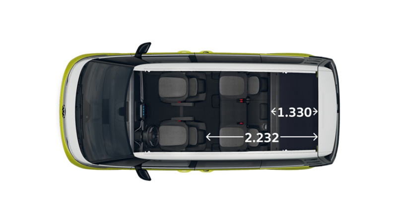 Der VW ID. Buzz Pro mit kurzen Radstand von oben.