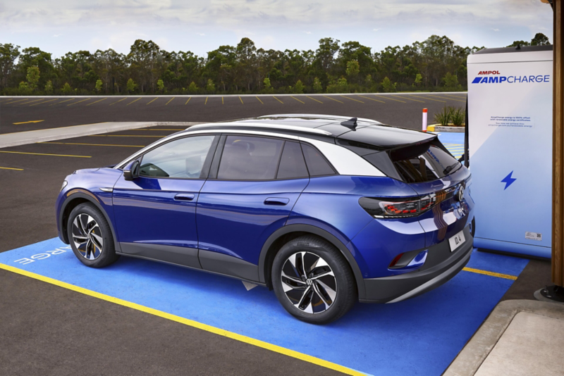 ID.4 charging at Ampol AmpCharge point