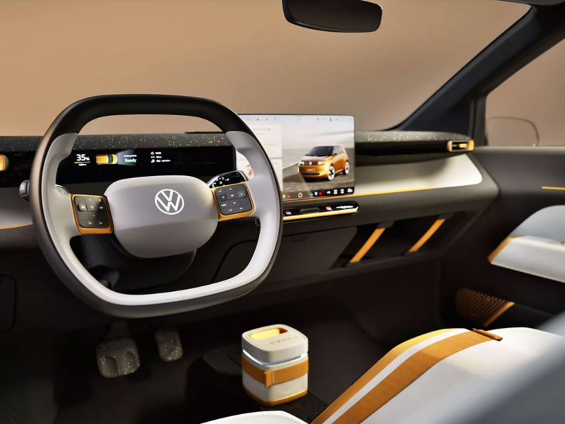 ID. EVERY1 interior steering wheel and display