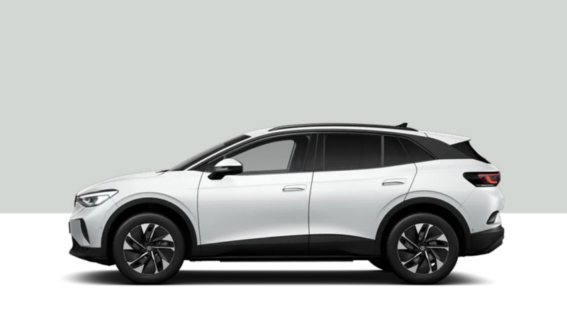 Side view of an VW ID.4 on a grey background