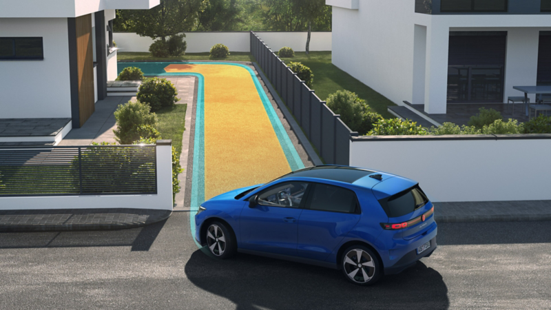The schematic illustration uses a VW ID. Polo to show how the memory function for Park Assist works.