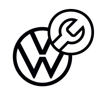 Service symbol with Volkswagen logo.