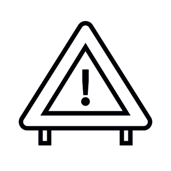 Warning symbol.